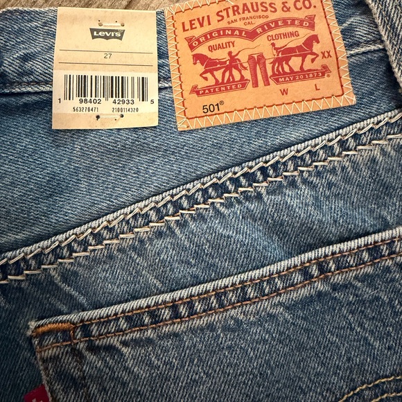 Levi's Women's 501 Original Blue Denim Jean Shorts Cut Off Short Baddy New Sexy - Picture 3 of 6